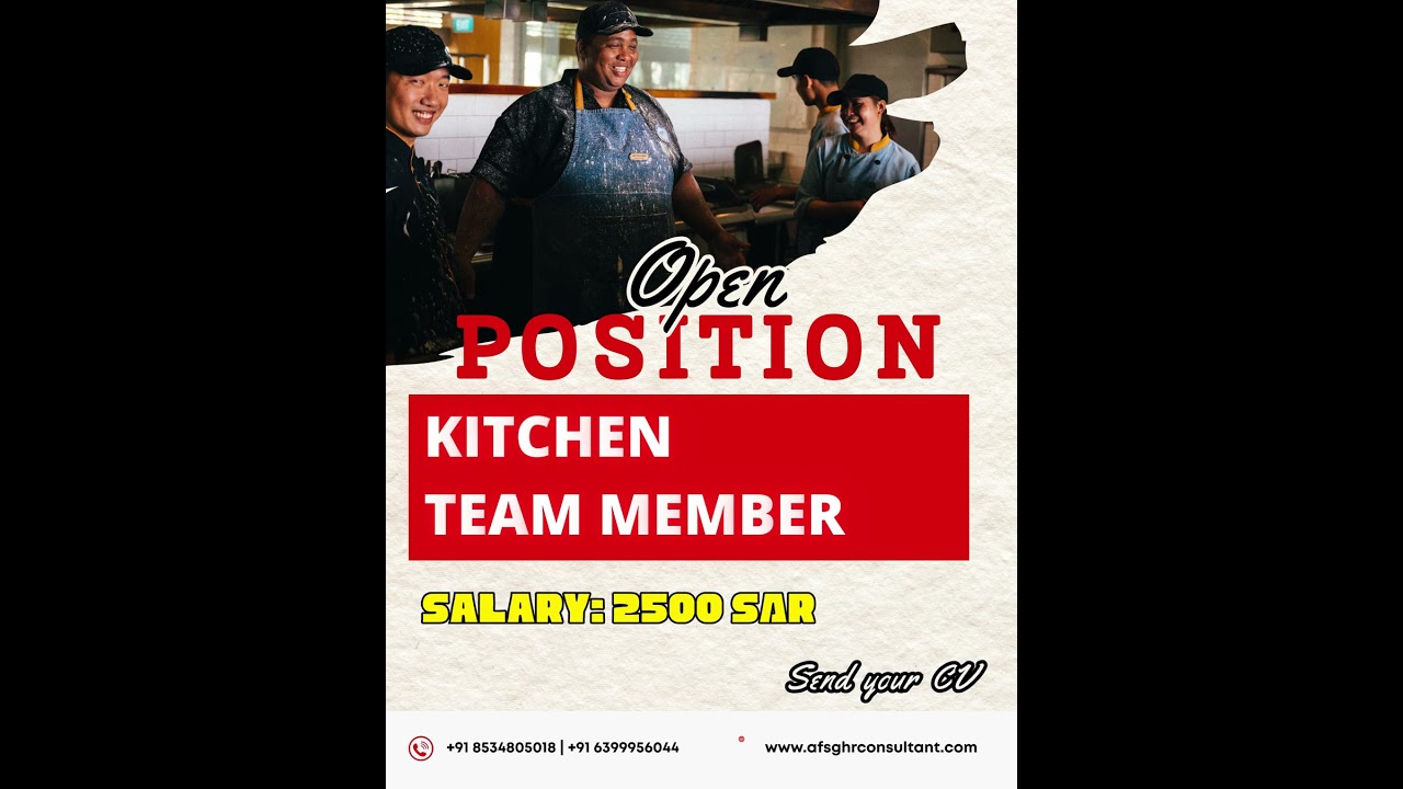 Saudi Arabia Cloud Kitchen Hiring – 30 Kitchen Roles 🍽️