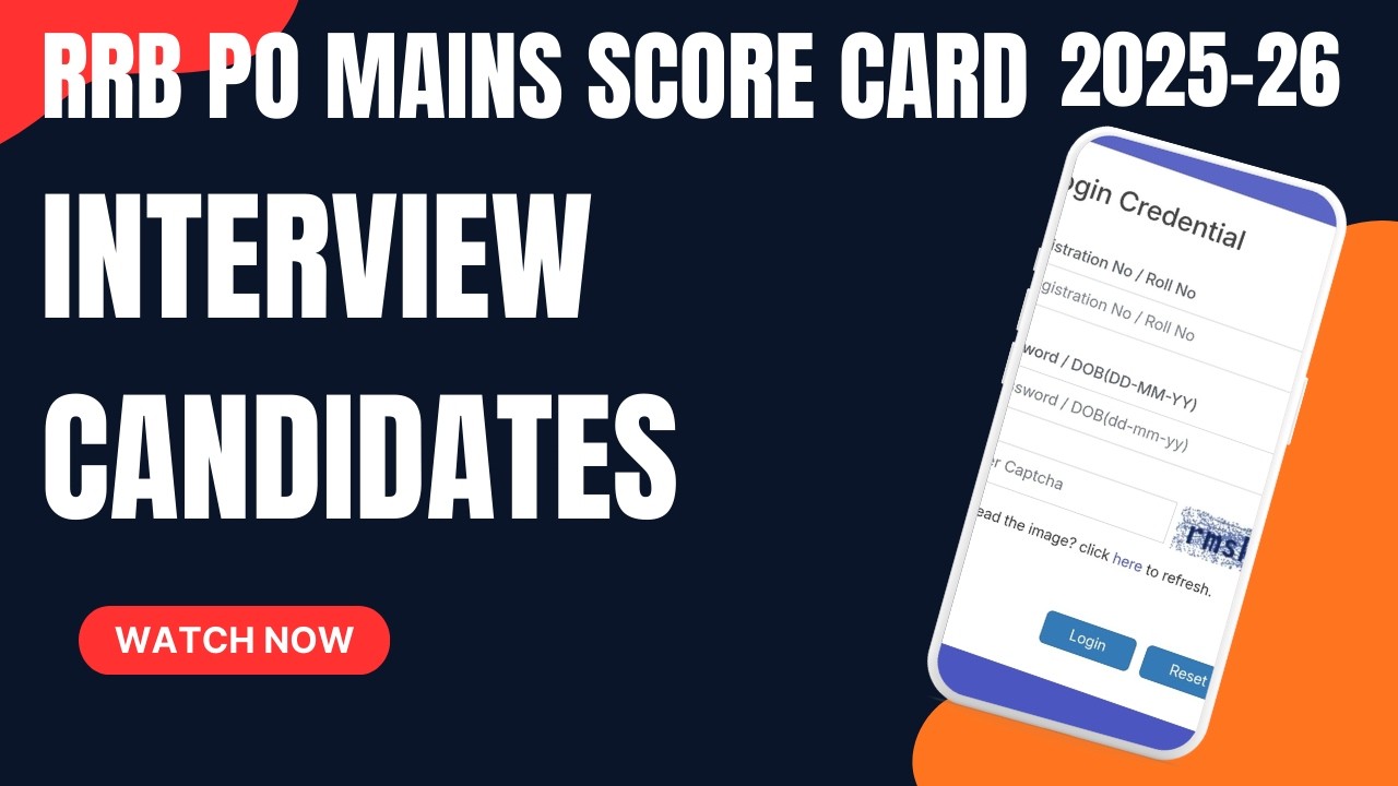 rrb po mains score card 2025-26 for interview candidates | by bank exams ravi