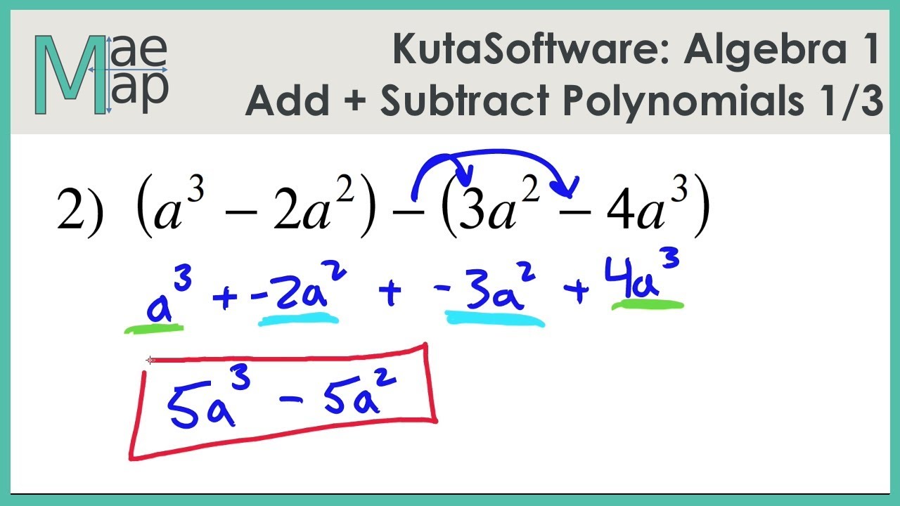Master Adding & Subtracting Polynomials with Free Algebra 1 Worksheet โ๏ธ