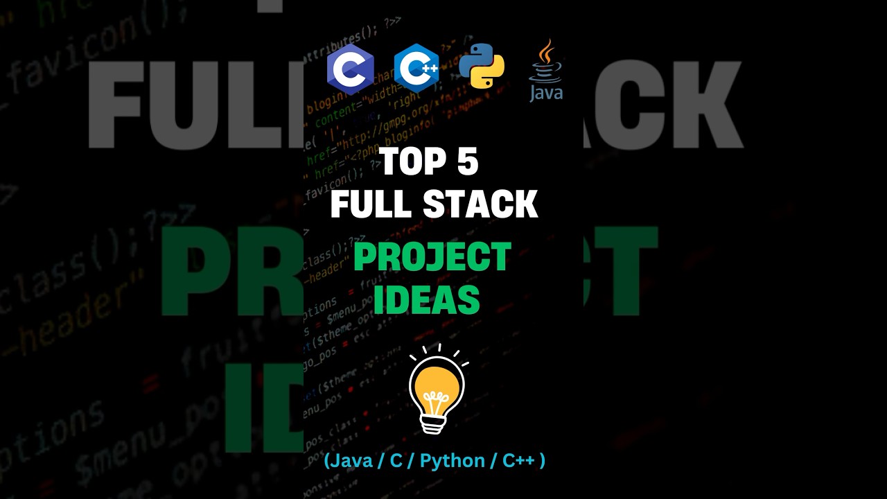 Top 5 Full Stack Project Ideas for Developers 🔥