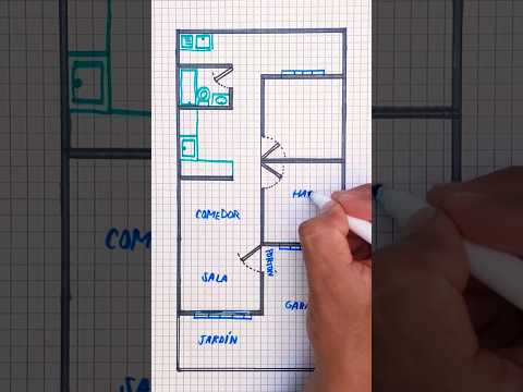 Dibuja un apartamento en área de 6m x 12m fácil 🏠👷‍♂️