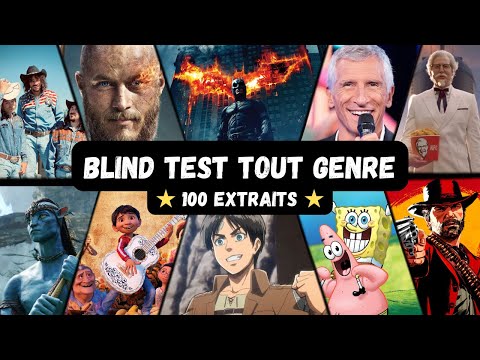 BLIND TEST TOUT GENRE - 100 EXTRAITS (Film, Série, Disney, Dessin animé, Anime, Jeux, Répliques ...)