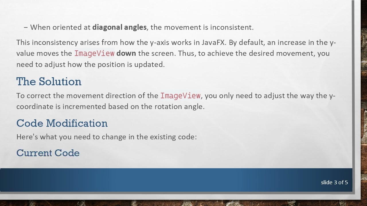 Fixing Directional Movement in ImageView Based on Rotation Angle in JavaFX
