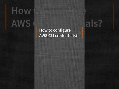 How to configure AWS CLI credentials?