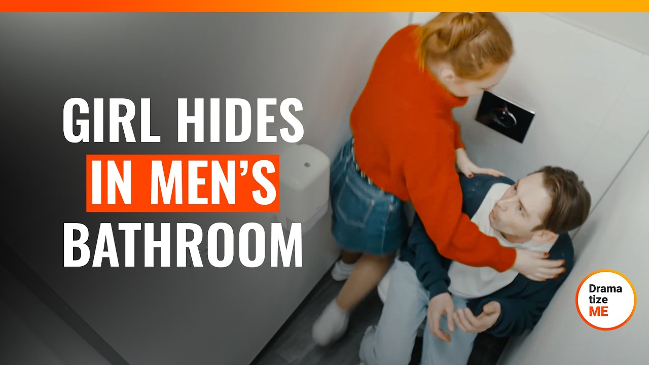 Shocking Encounter: Girl Hides in Men's Bathroom in Distress 🚻