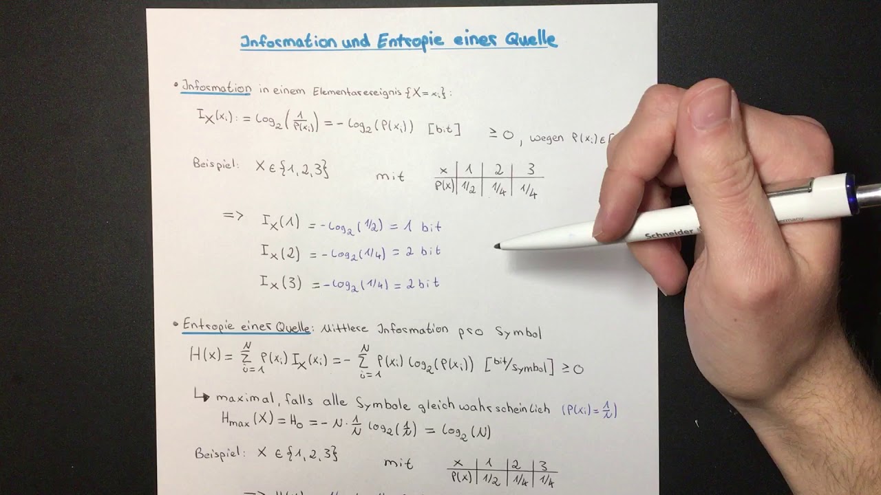 Information und Entropie einer Quelle in der Informationstheorie