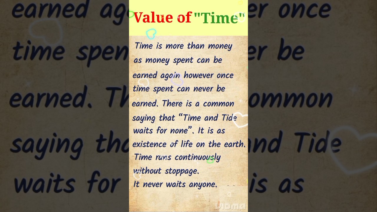 Speech on the Value of Time ⏳ | English Short