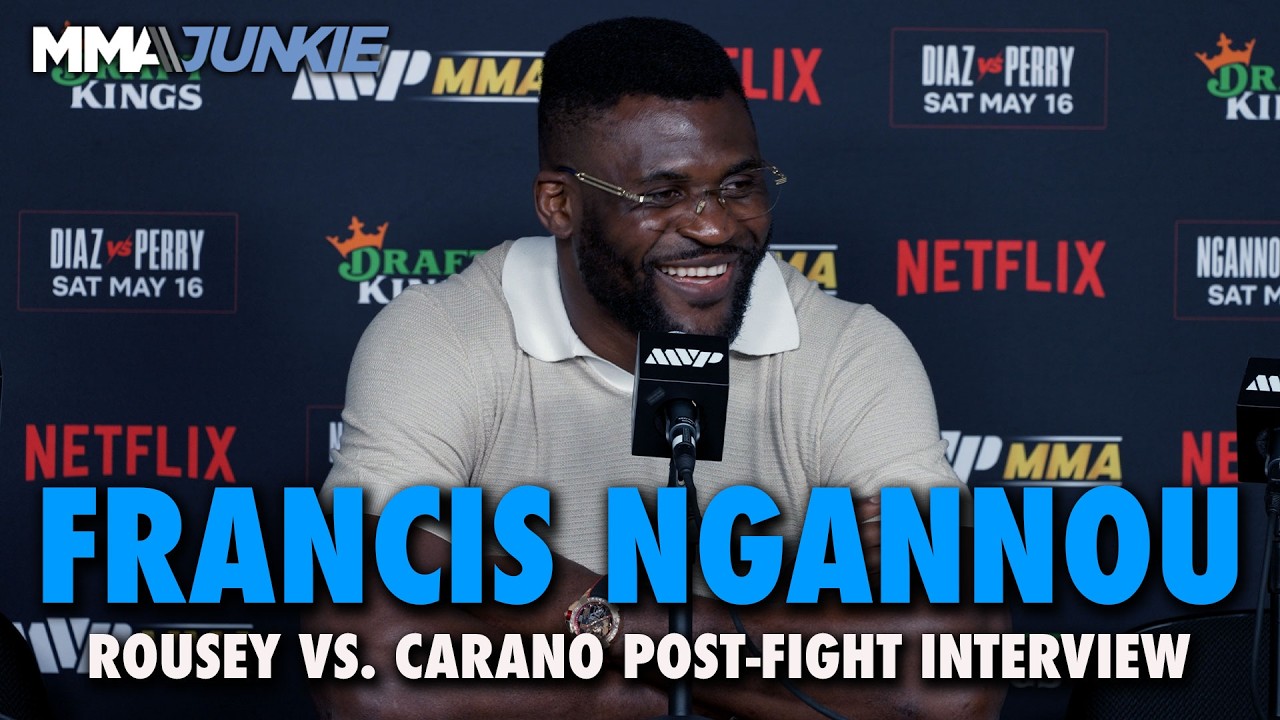 Francis Ngannou reacts to Jon Jones' comments on potential fight after KO win | Rousey vs. Carano
