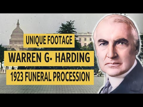 RARE HISTORICAL FOOTAGE: President Warren G. Harding Funeral Procession: America Mourns then Scandal