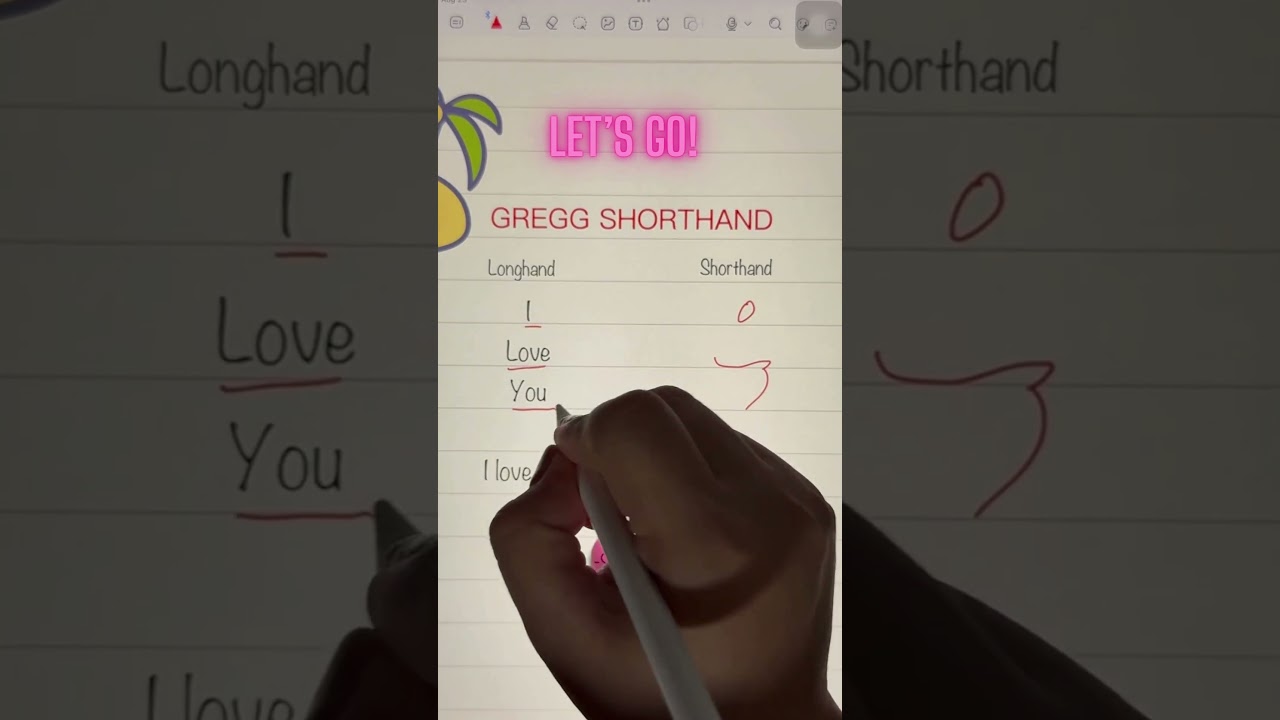 Writing 'I LOVE YOU' in Gregg Shorthand ✍️