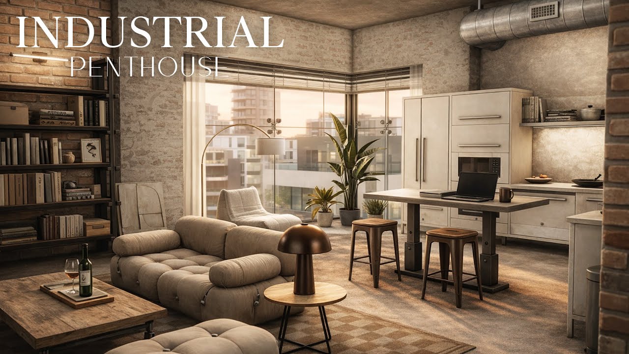 INDUSTRIAL CHIC PENTHOUSE + Full CC List | The Sims 4: ASMR Relaxing Speed Build
