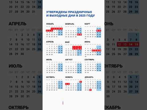 Праздничные и выходные дни в 2025 году
