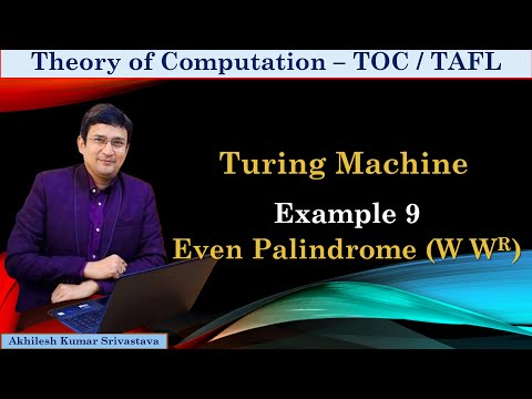 Turing Machine for Even Palindrome (W WR) - Example 9