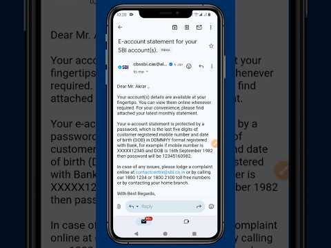 E-account statement for your SBI account password | SBI Account Statement Email Pdf Password ๐ #sbi