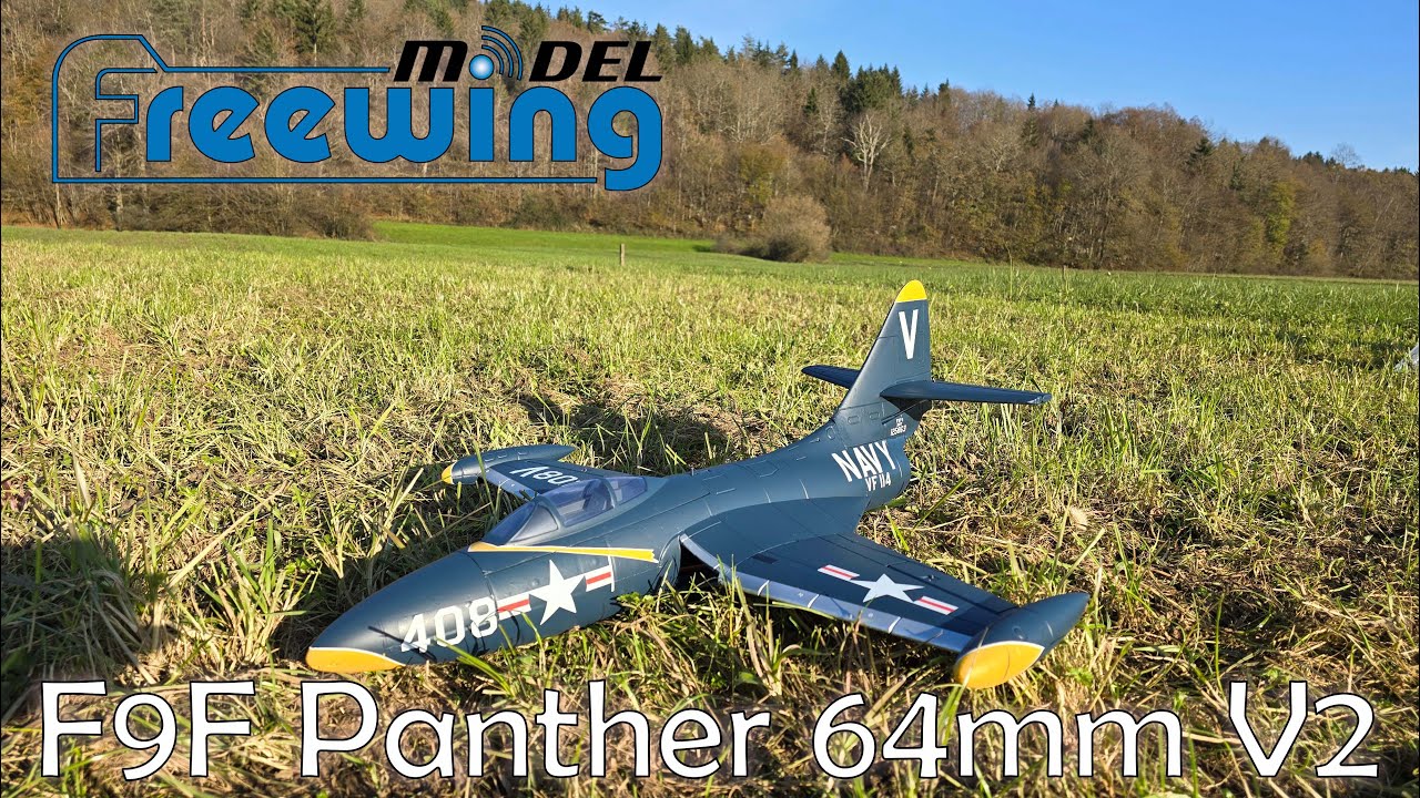First Flight of the Freewing F9F Panther 64mm V2 β Exciting Maiden EDF Experience βοΈ