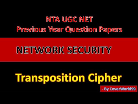 NTA UGC NET Previous Year Question Papers || Columnar Transposition Technique with Example in Hindi