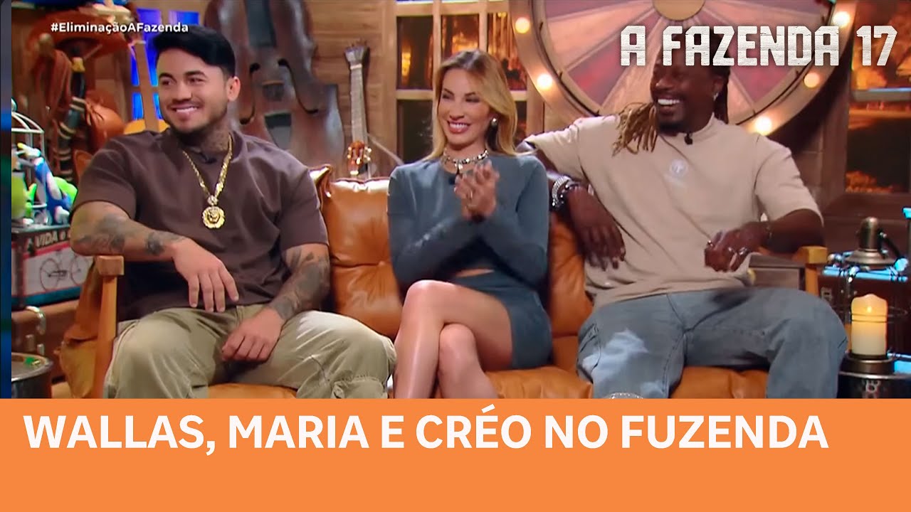 A Fazenda 17: Márcia Fu recebe Wallas, Maria e Créo