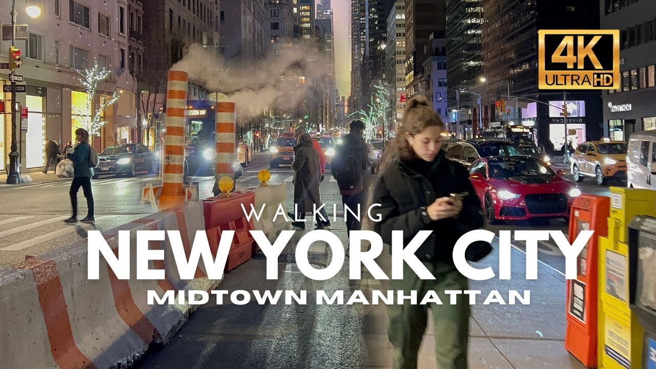๐บ๐ธ New York City Night Walking Tour | 4K HDR 60fps