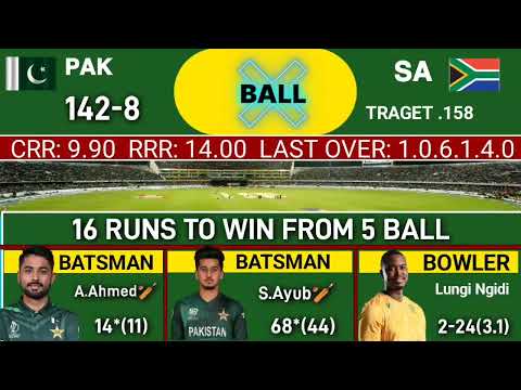 🔴 LIVE : pakistan vs south africa 3rd t20 live match | pak vs sa last over #highlights