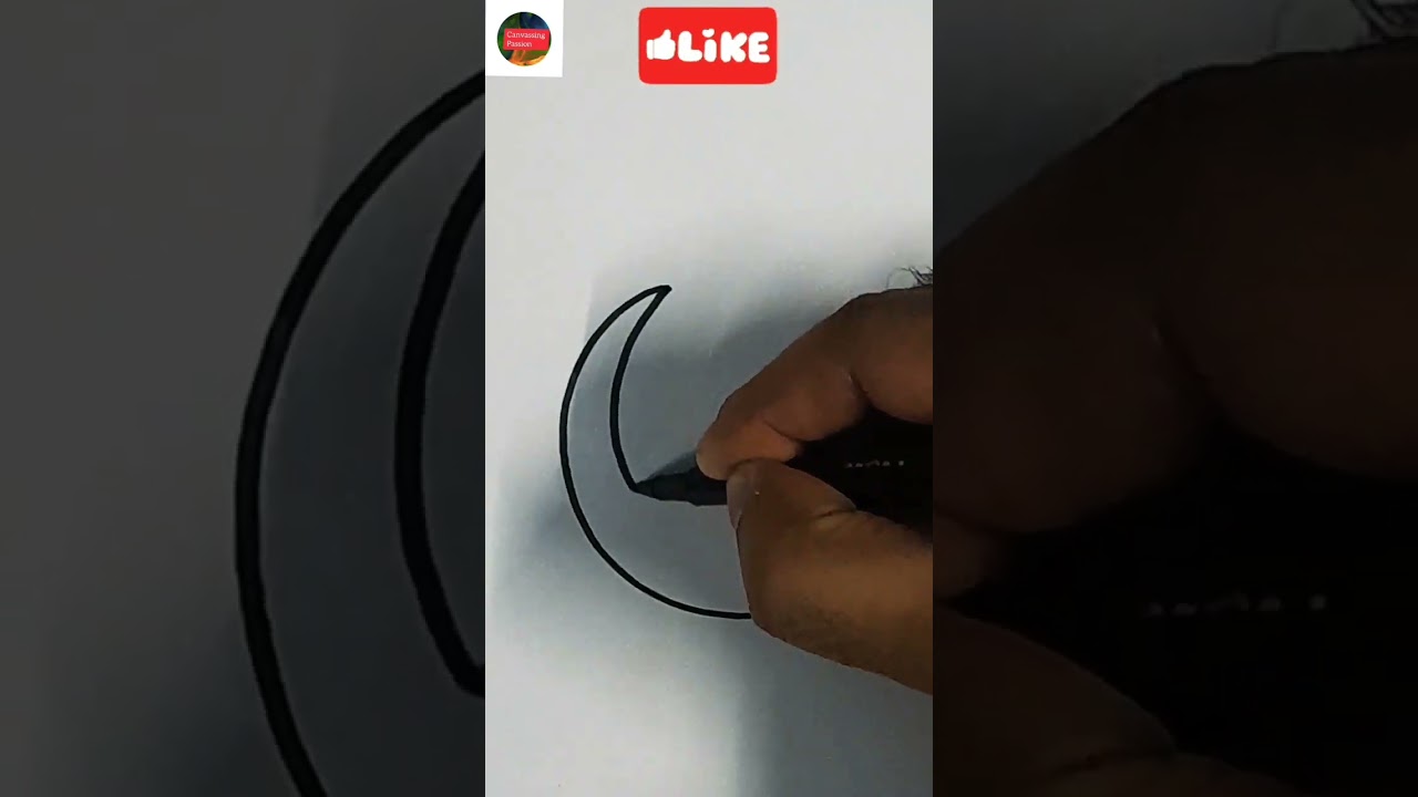 Easy Steps to Draw a Simple Moon 🌙