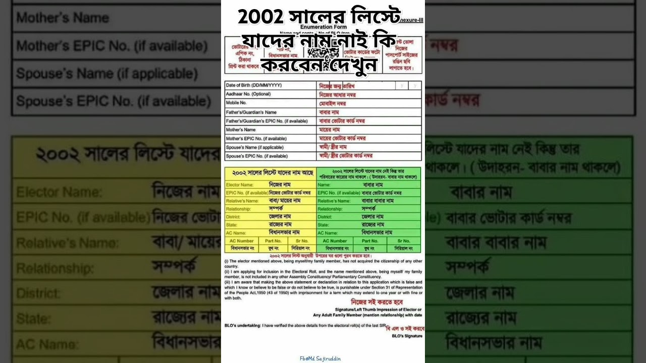 পশ্চিমবঙ্গে SIR ফর্ম পূরণের সহজ ও সঠিক পদ্ধতি ২০২৫ 📝