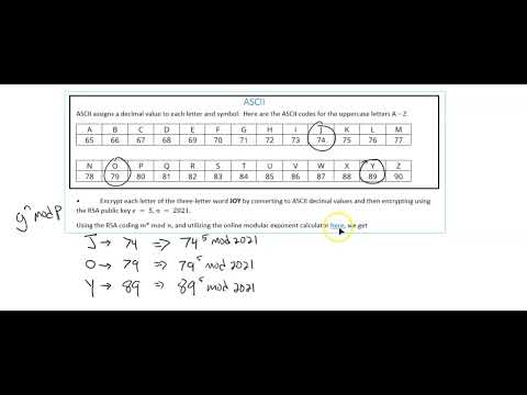 103x Cryptography LHS RSA and ASCII Encoding