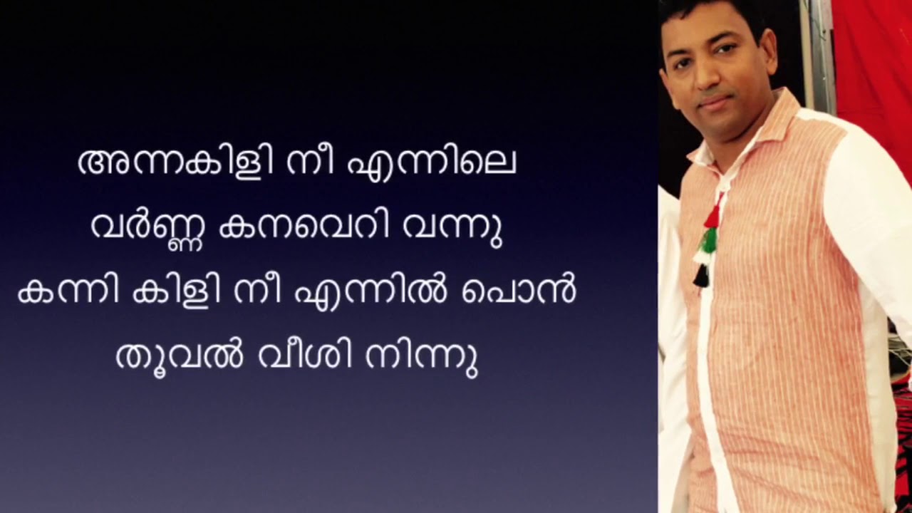 Annakili nee ennile Varna   karaoke with lyrics   അന്നകിളി നീ എന്നിലെ വർണ്ണ കനവെറി വന്നു