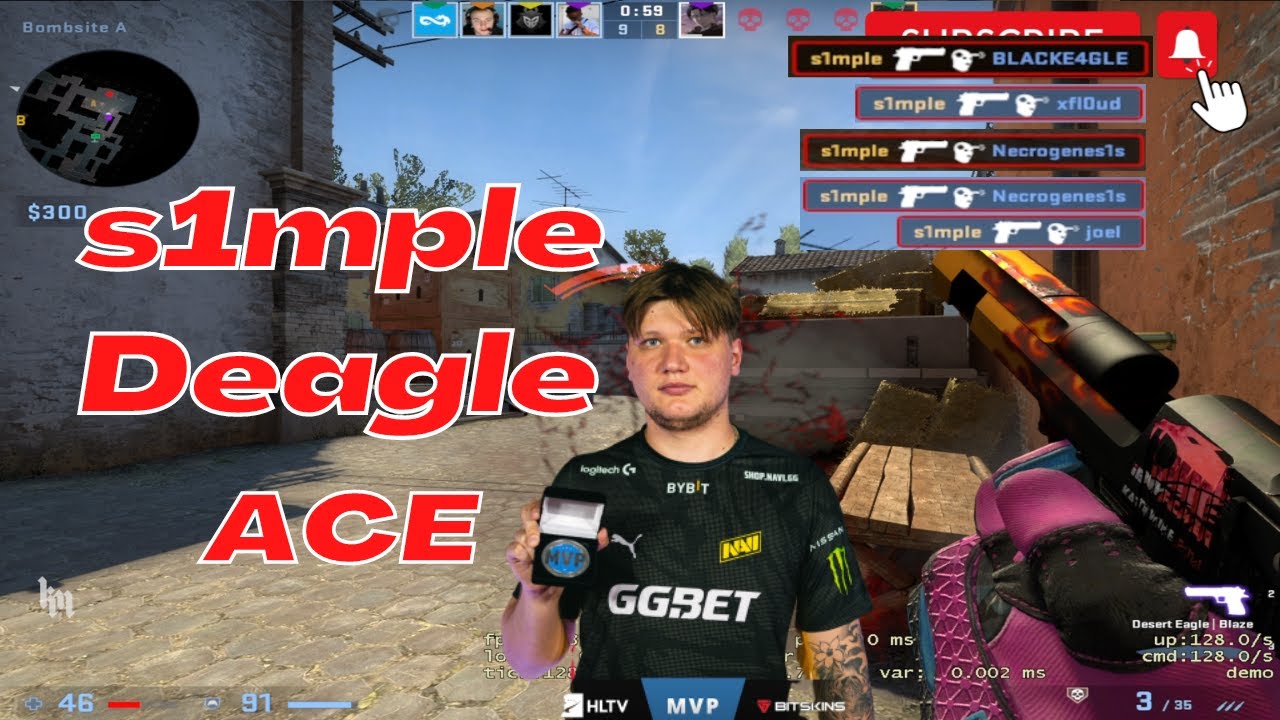 s1mple EZ Deagle ACE in FPL w/b1t vs NiKo 20221029