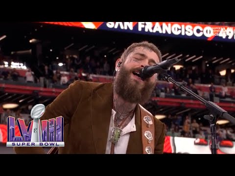 Post Malone Sings America the Beautiful at Super Bowl LVIII