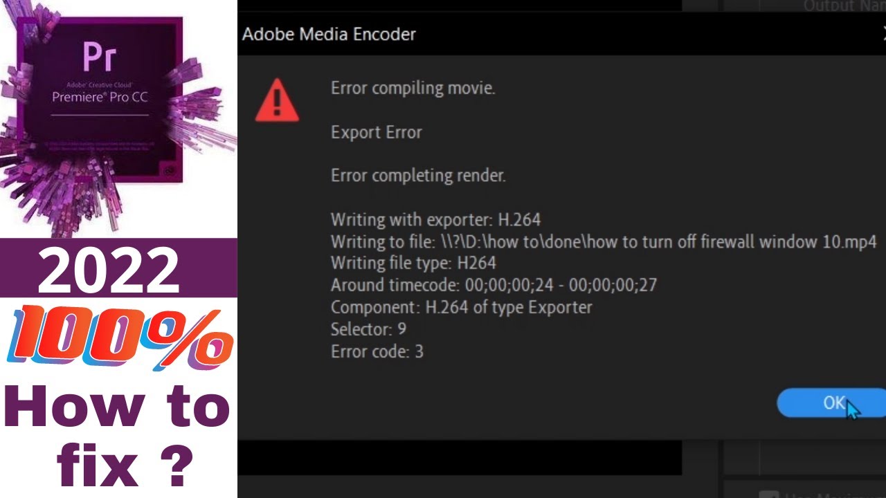Fix Error Compiling Movie in Premiere Pro CC 2022 🎬