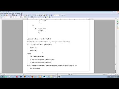 Engineering Mathematics On The Go - 27 -  Vectors - Two Dimensional Vectors - Dot Product