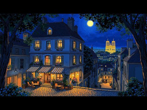 a warm night in paris with 1930s classic oldies playing in another room