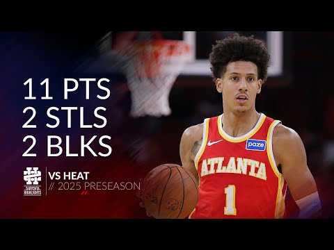 Jalen Johnson 11 pts 2 stls 2 blks vs Rockets 2025 Preseason