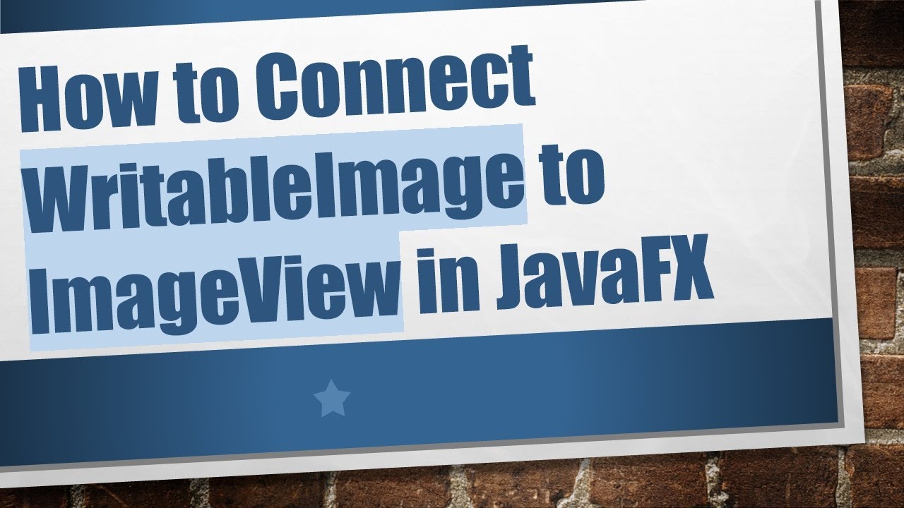 How to Connect WritableImage to ImageView in JavaFX