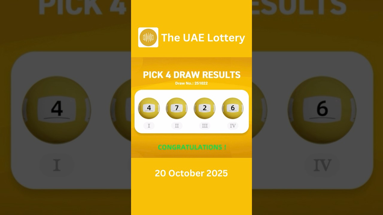 THE UAE LOTTERY DRAW | PICK 4 | OCTOBER 22, 2025