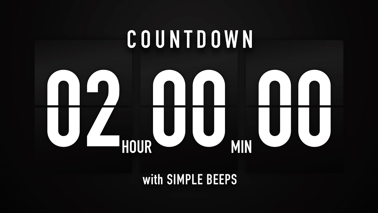 2-Hour Flip Countdown Timer 🕙 with Beeps & Minimal Black Design