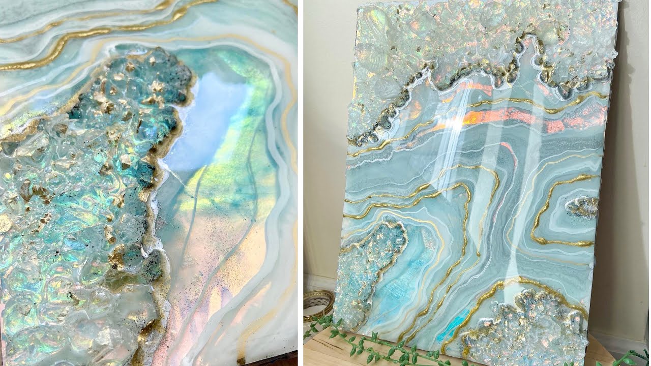 Opal Geode Resin Wall Art for Beginners ✨