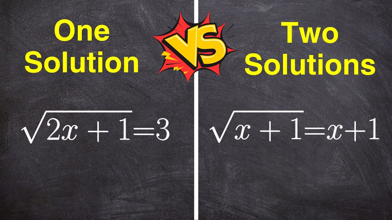 Radical Equations Explained: One Solution vs Two Solutions 🔍