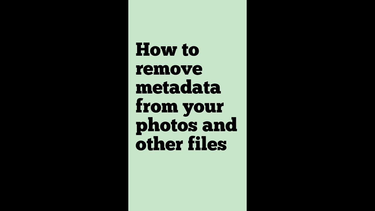 How to Remove Metadata from Photos and Files #shorts