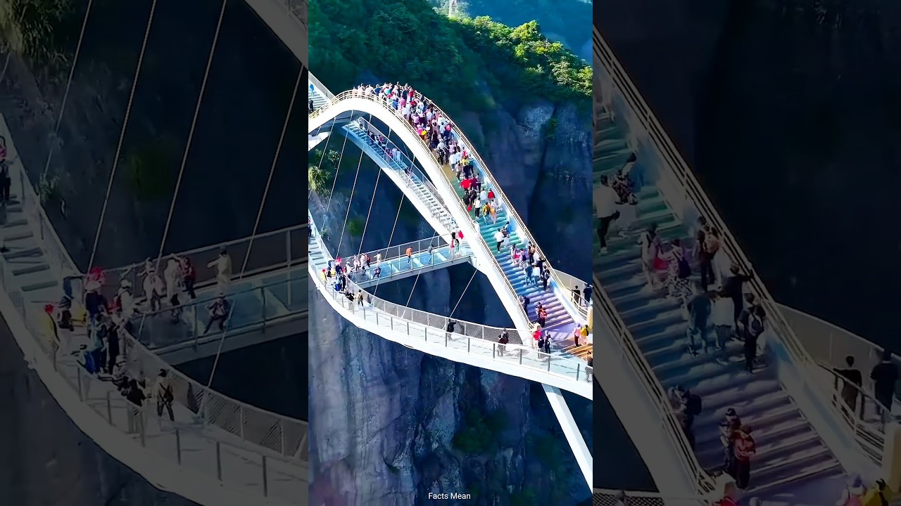 Experience the Thrill of China's Stunning Glass Bridge 🌉