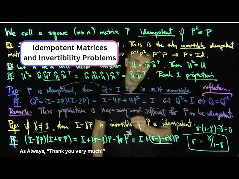 Idempotent Matrices and Invertibility Problems