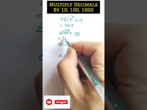 Multiply Decimal Numbers by 10, 100, 1000