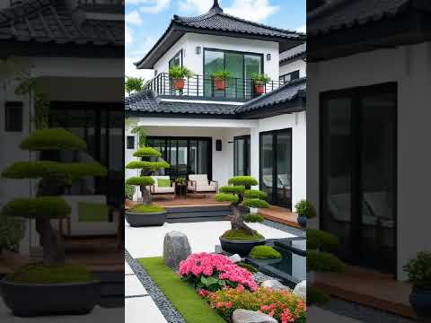 Modern Japanese House with Zen Garden | Elegant Asian-Inspired Home Design.
