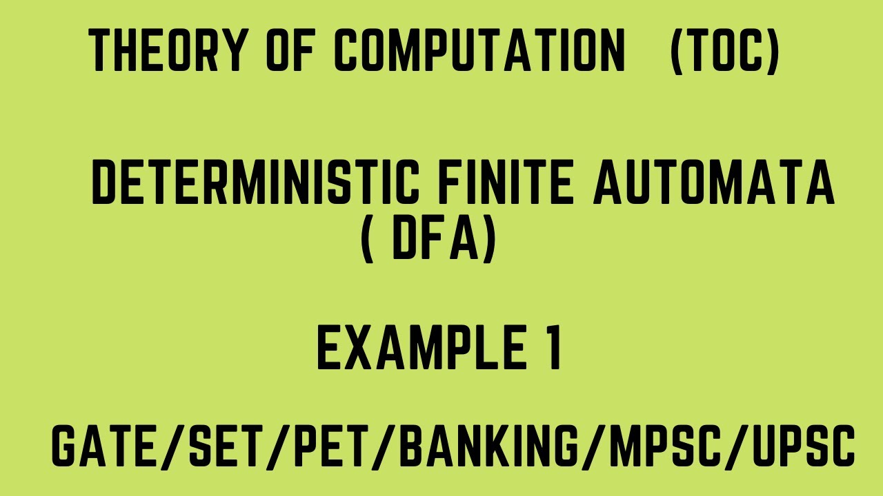 Master DFA Design with Example 1 | Theory of Computation & GATE Preparation π