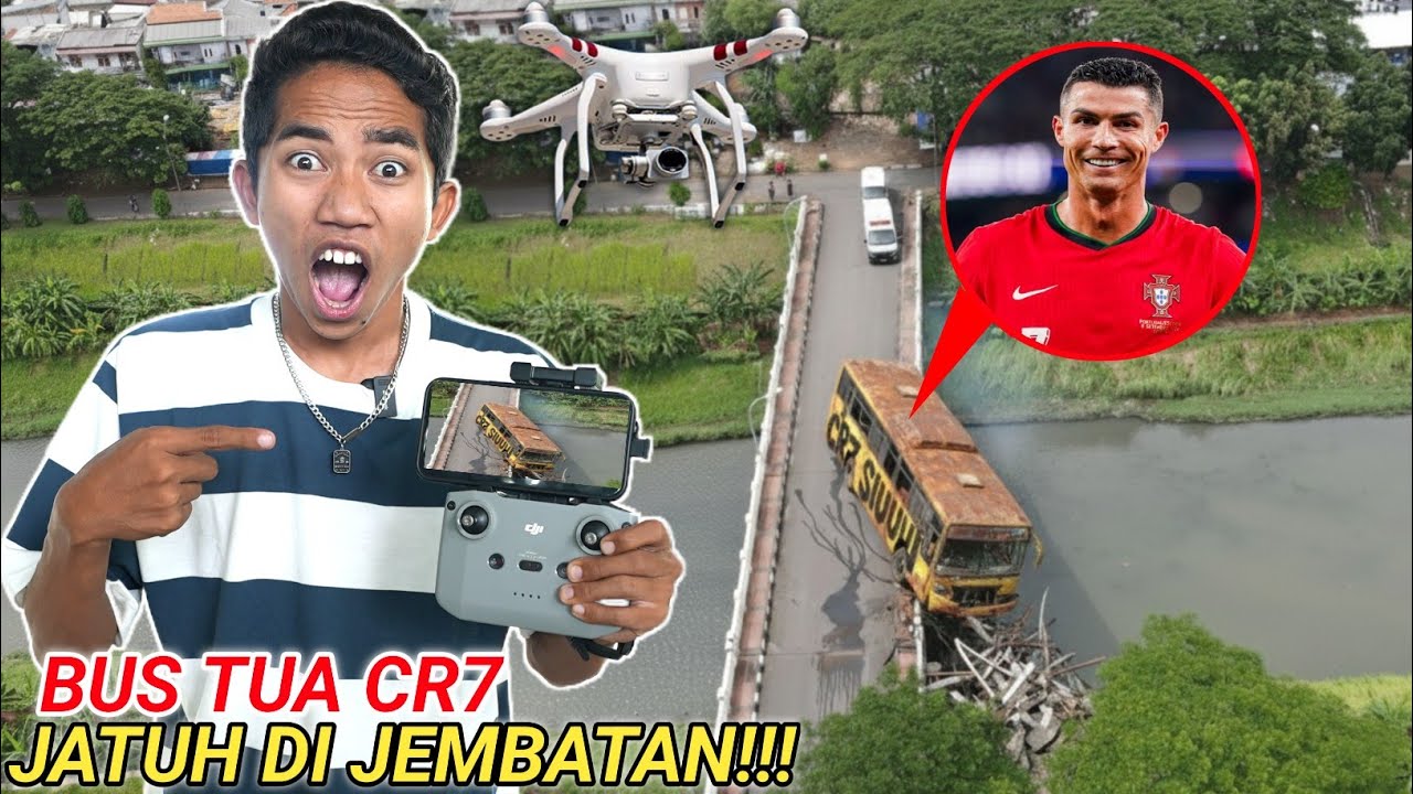 Bus CR7 Tertangkap Drone Viral di Jembatan – Reaksi Warga Bikin Gagal Fokus! 🚨