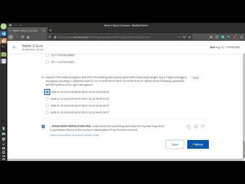 Coursera Cryptography University Of Maryland Quiz Week 3 Answer