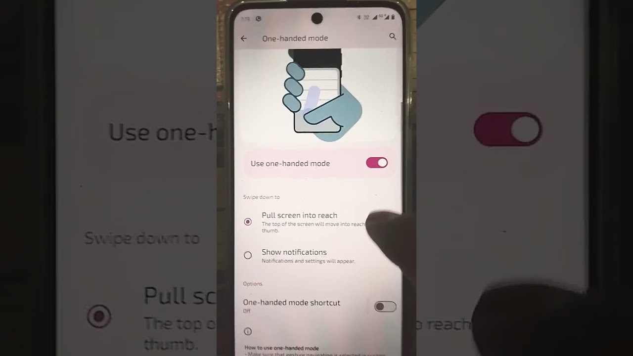 new feature gesture shortcut how to enable one hand mode Motorola G85/G64  all series #shorts
