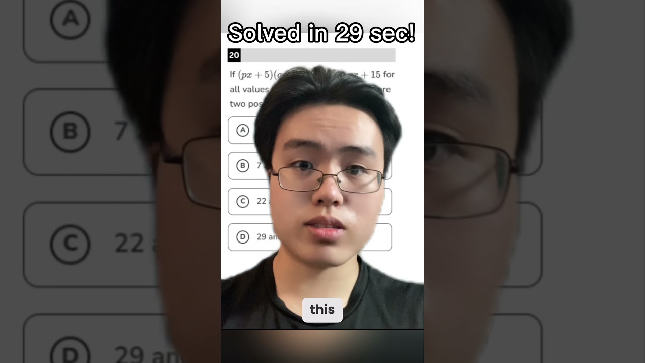 Master SAT Math: Solve a Tough Question in Under 30 Seconds! ⏱️