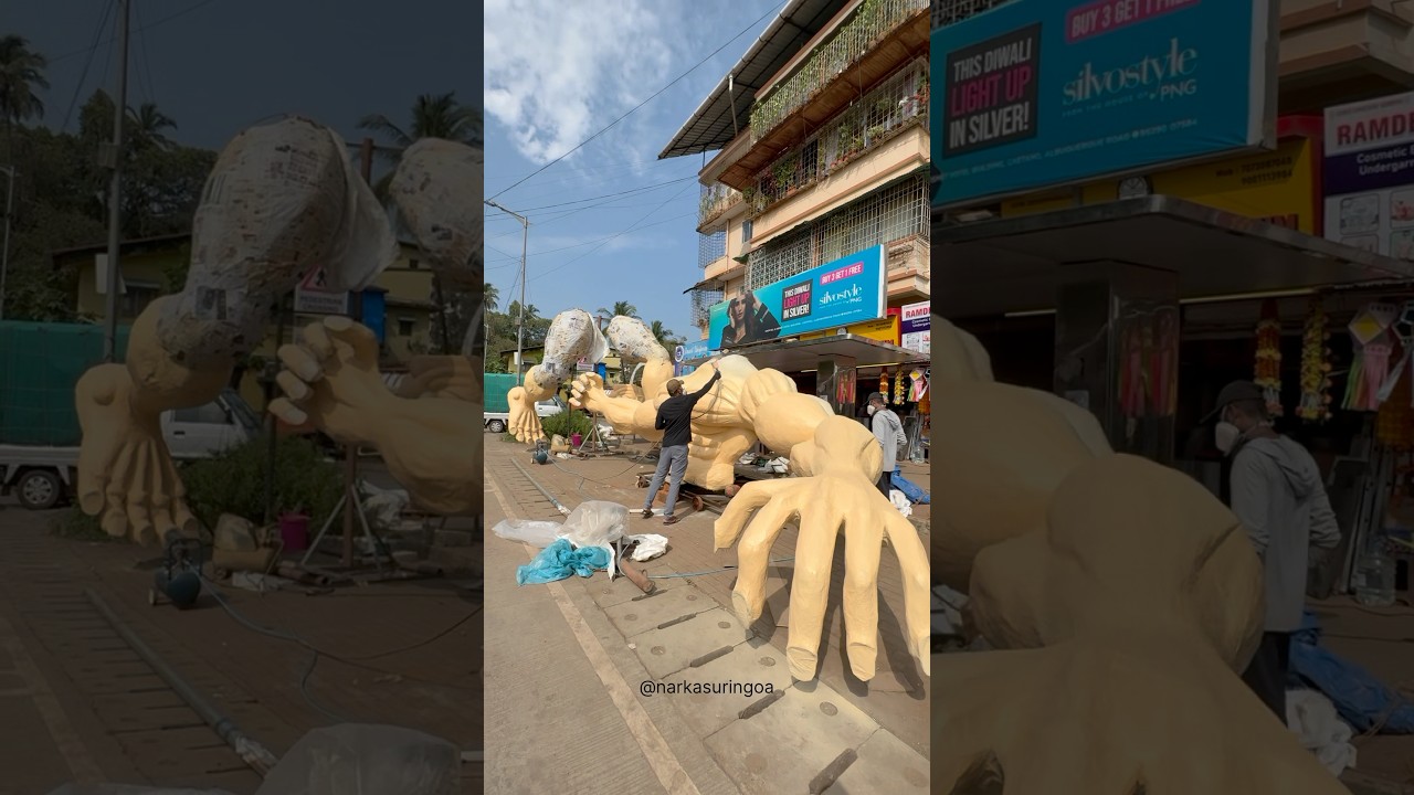 Making of Narkasur in goa 2025 | Painting | Narkasur | Ravan Making | Goa #narkasur #ravan #Goa
