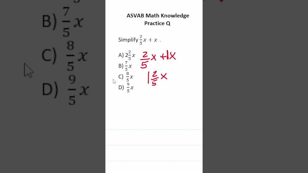Master Combining Like Terms with This ASVAB Math Practice Question ✏️